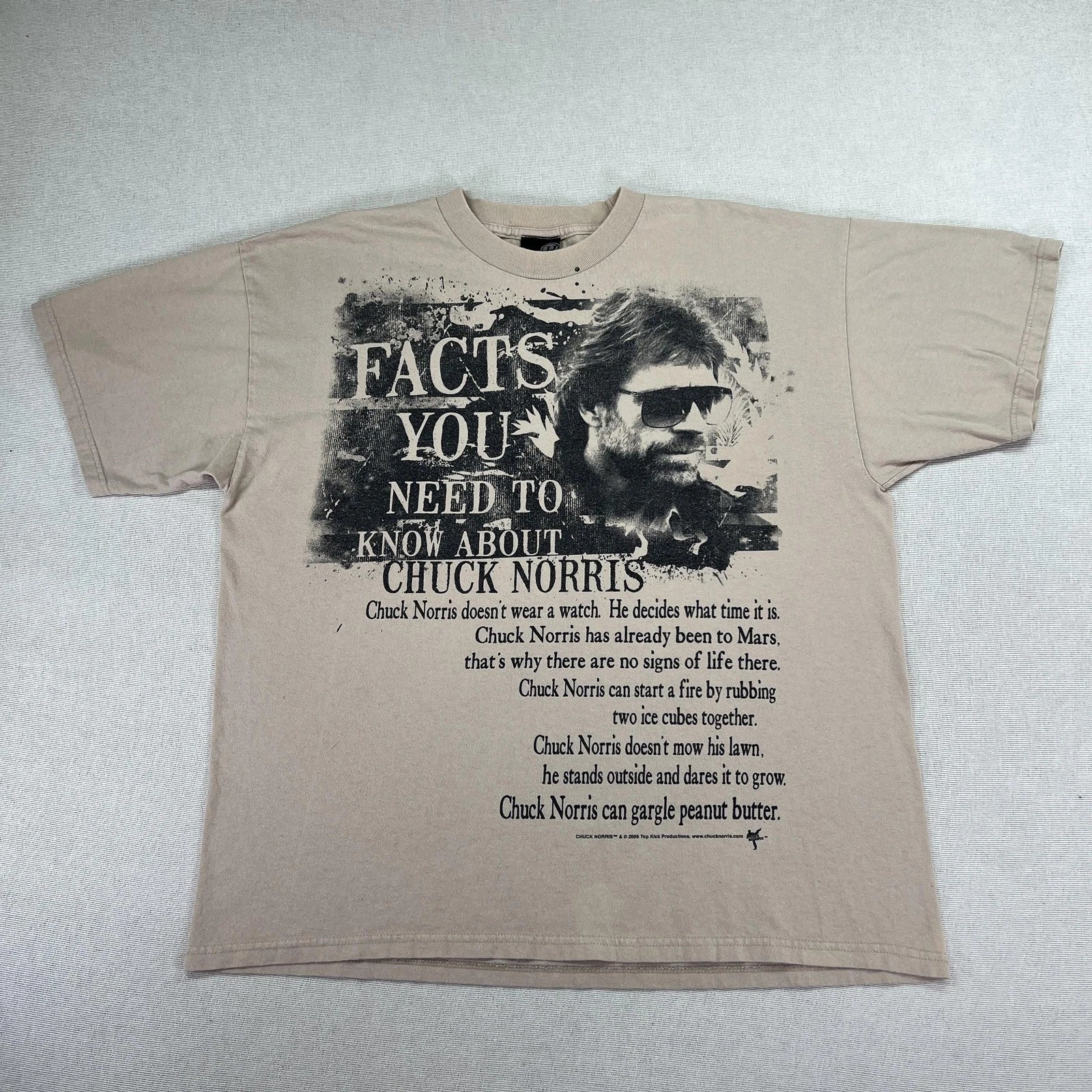 2006 Chuck Norris Tee Shirt Mens XL Beige Hybrid Tees Facts You Need To Know