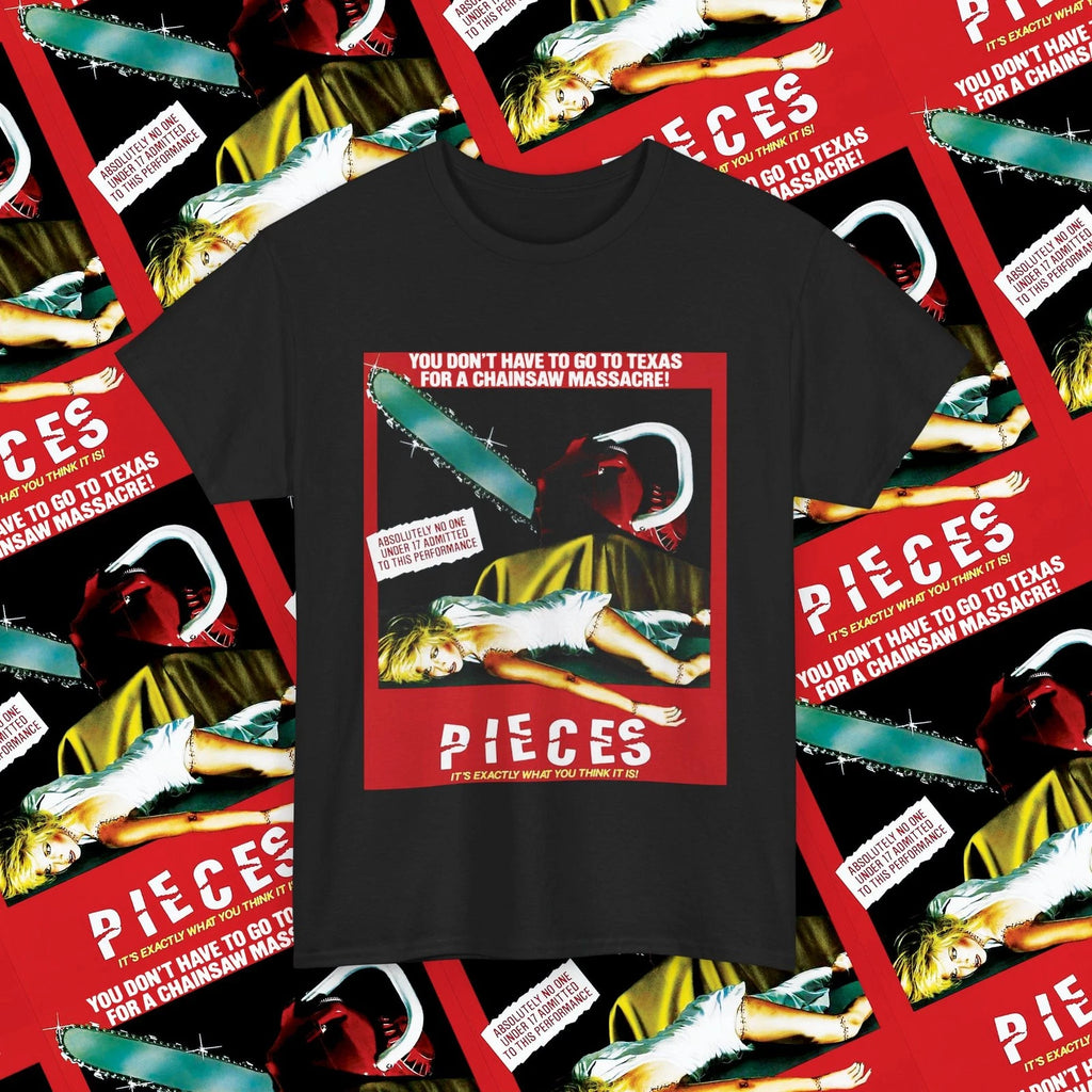 Pieces 1982 Splatter/Giallo Horror Movie Shirt, 80s Horror Movie Poster T-Shirt