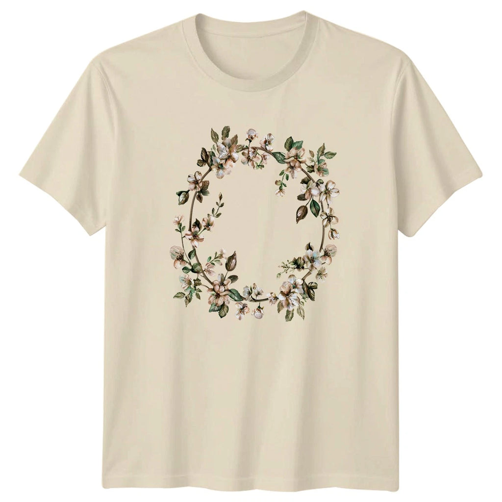 Floral Wreath T-Shirt Boho Spring Nature Gift For Him And Her