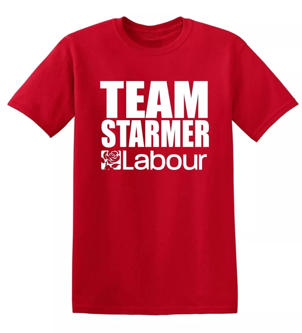TEAM STARMER - Labour Election Slogan on a MENS FUNNY KEIR STARMER JOKE T SHIRT