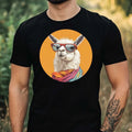 Mens Funny Llama Motif Cotton T-Shirt Size XS to 5XL