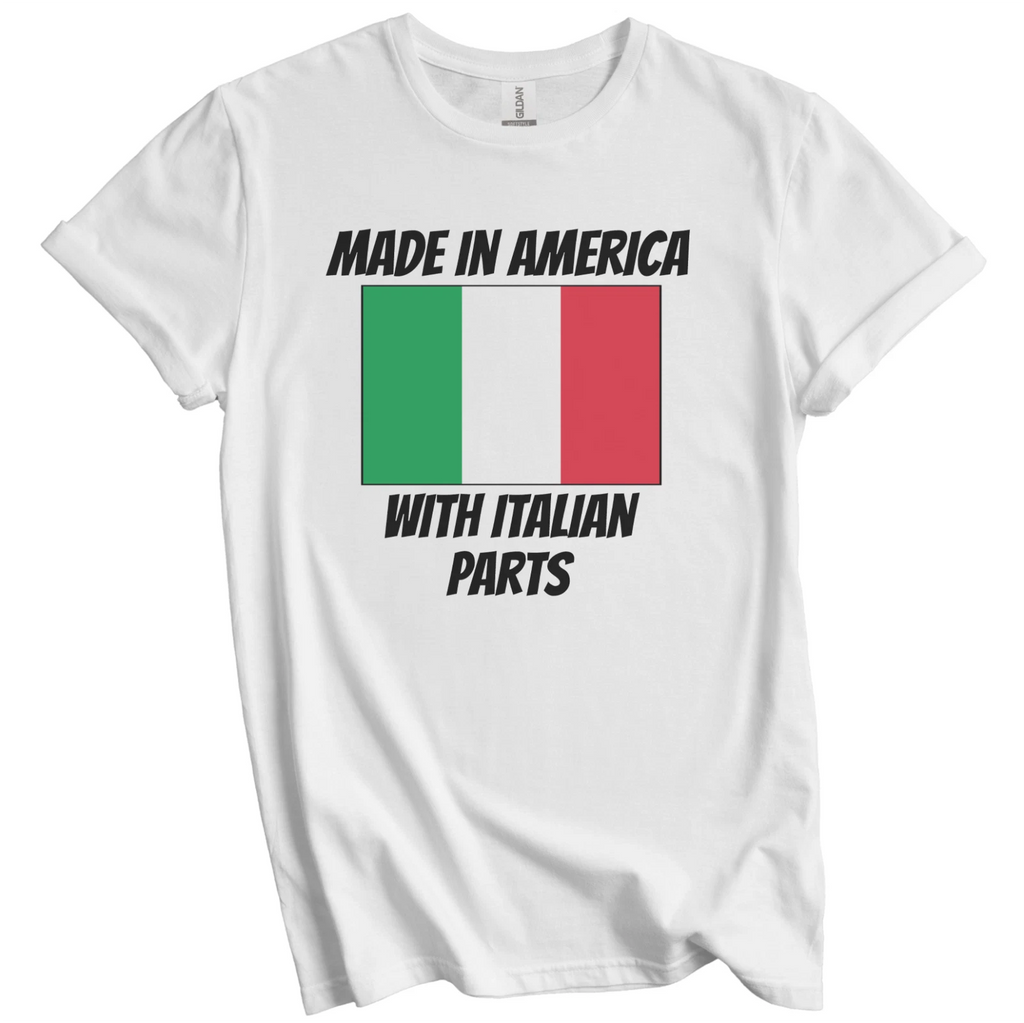Made In America With Italian Parts Italy Flag Funny T-Shirt