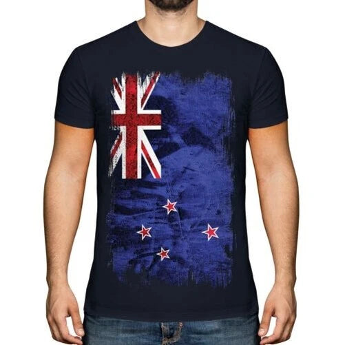New Zealand Grunge Flagge Herren T-Shirt Aotearoa Fußball NZ Geschenk