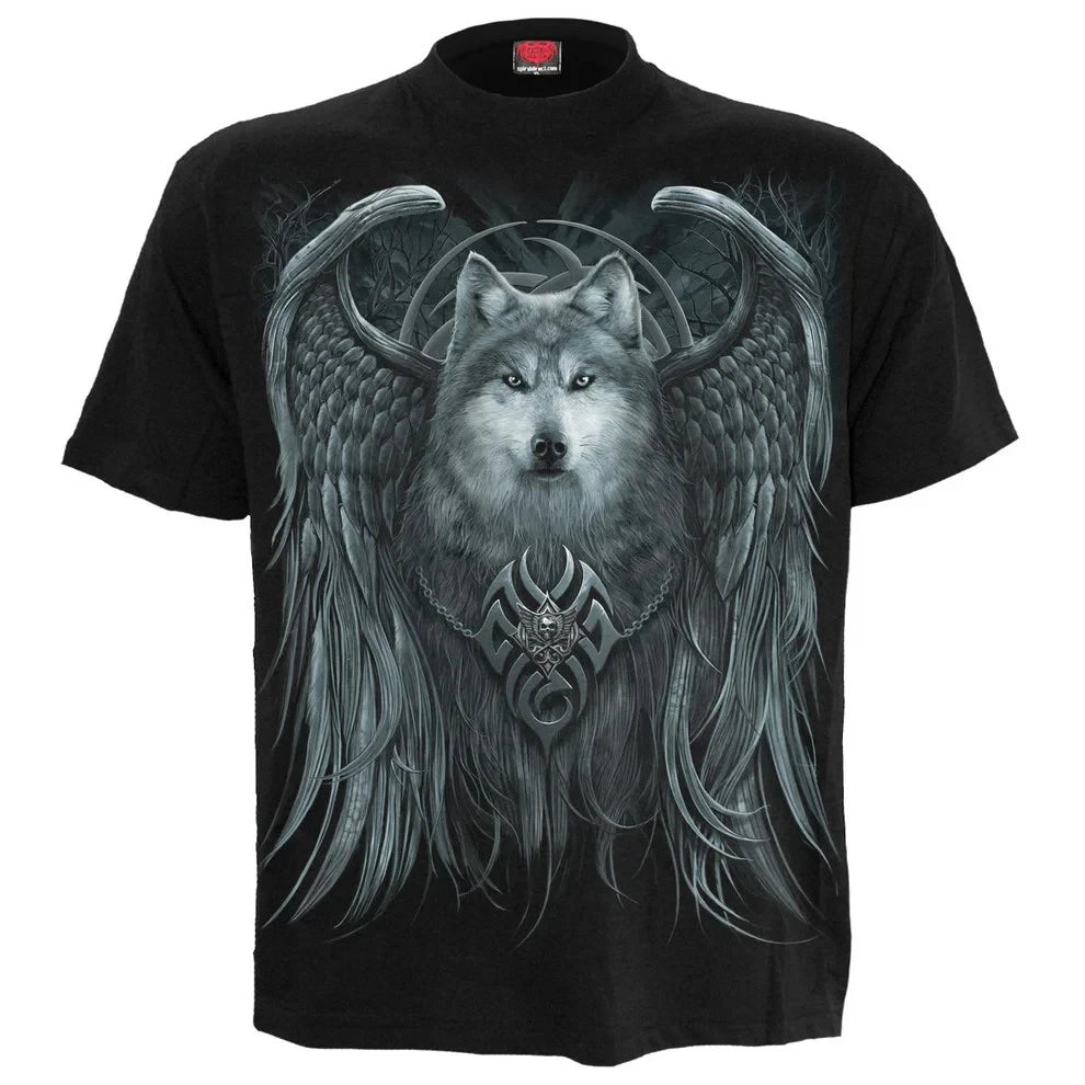 SPIRAL DIRECT WOLF SPIRIT T-Shirt,Biker/Skull/Goth/Wolf/Native/Tribal/Top/Tee