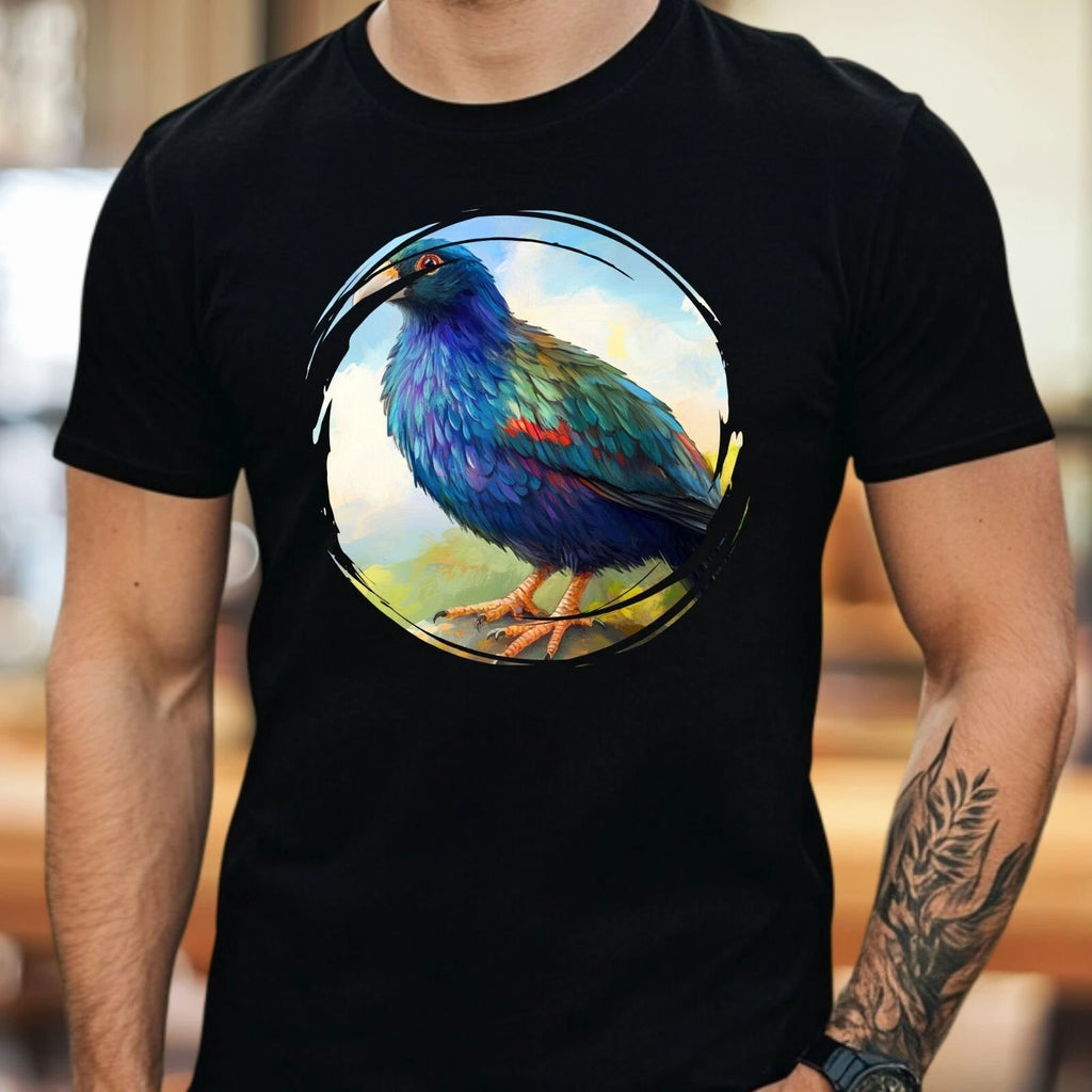 Mens Takahe Bird Print Cotton T-Shirt Size XS to 5XL