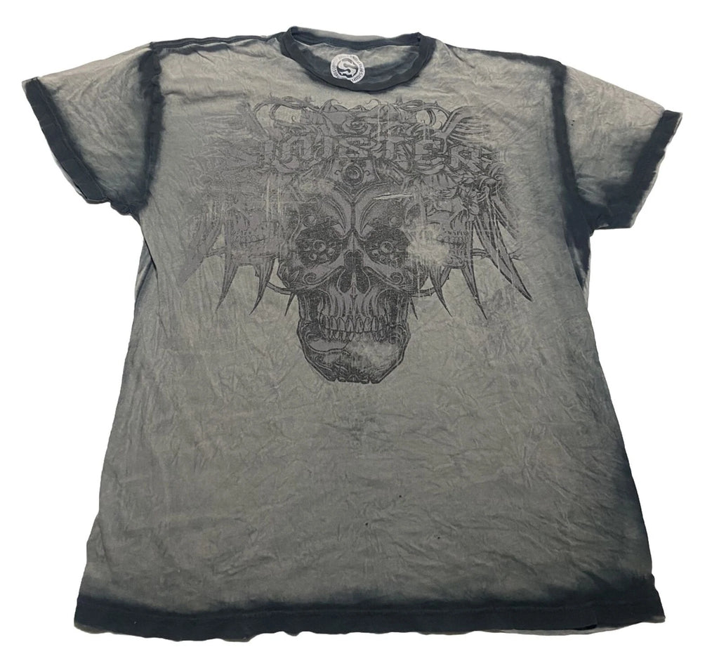 Y2k Cyber Mall Goth Grunge T Shirt Sinister Skull Size XXL Graphic AC6