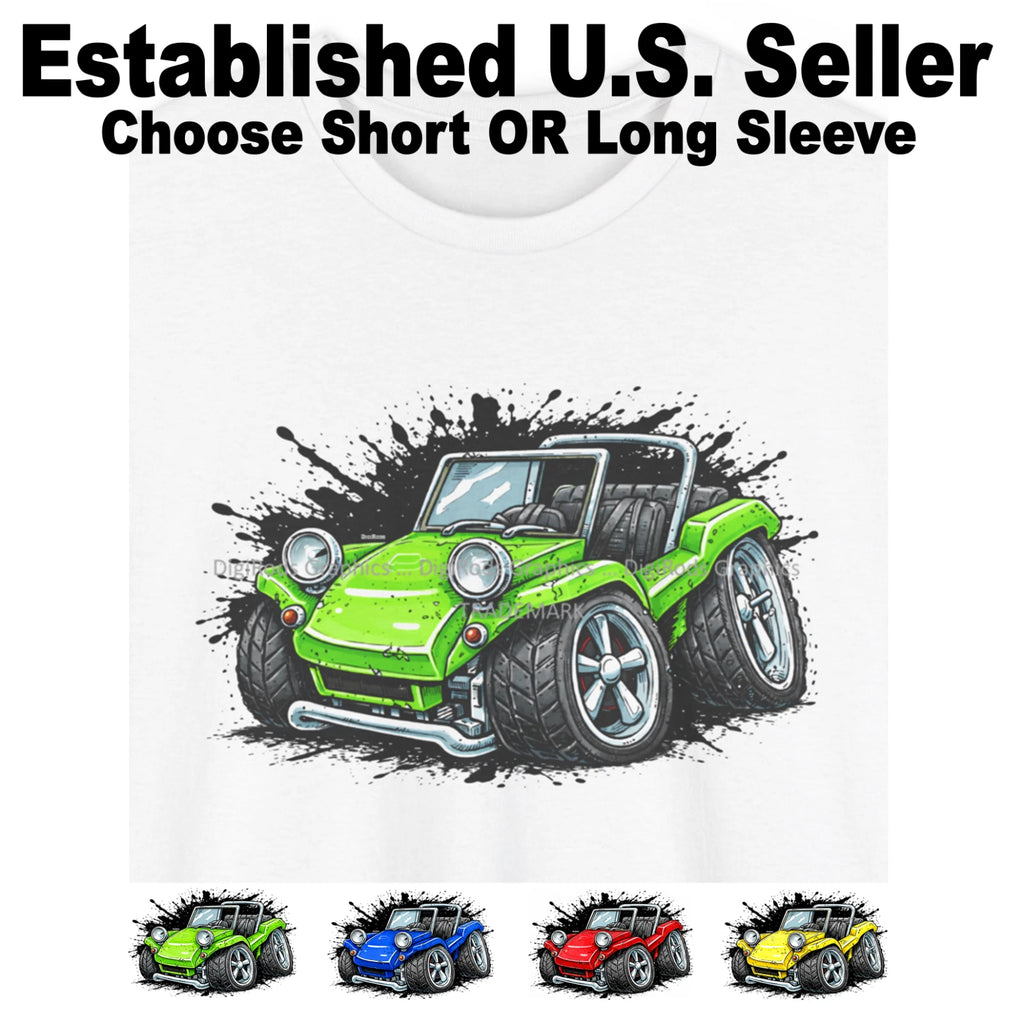 DigiRods Dune Buggy Beach Model Fun In The Sun Splash Cartoon Car T Shirt