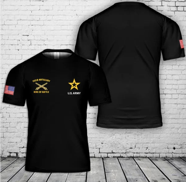 US Army Field Artillery 155mm Howitzer King of Battle 3D T-Shirt
