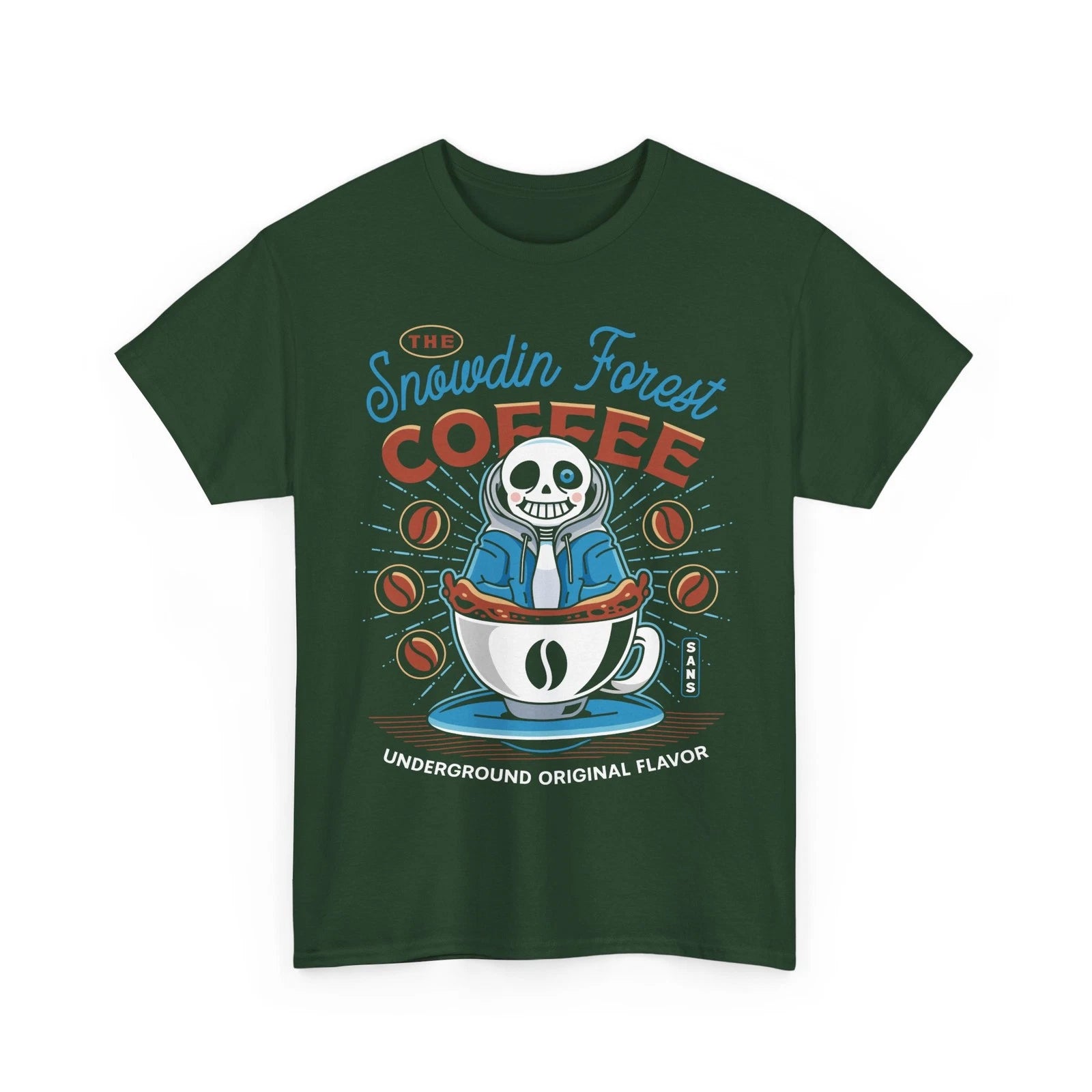 Snowdin Forest Coffee Emblem Unisex T-Shirt. Undertale Video Game. Deltarune.