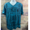 Retrofit Men's XXL Blue Graphic S/S Sleeve Shirt Gothic Y2K MMA