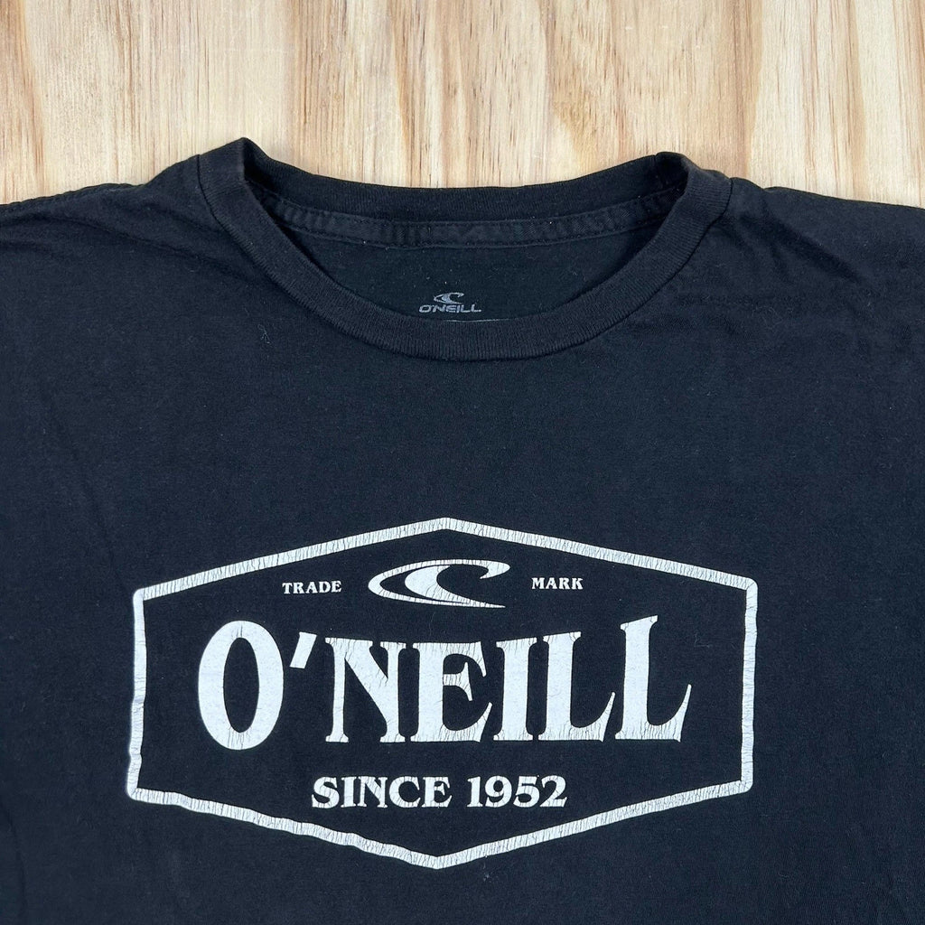 O'NEIL T-shirt Men M Black Graphic Print Logo Surf Skate Worn Distressed Grunge