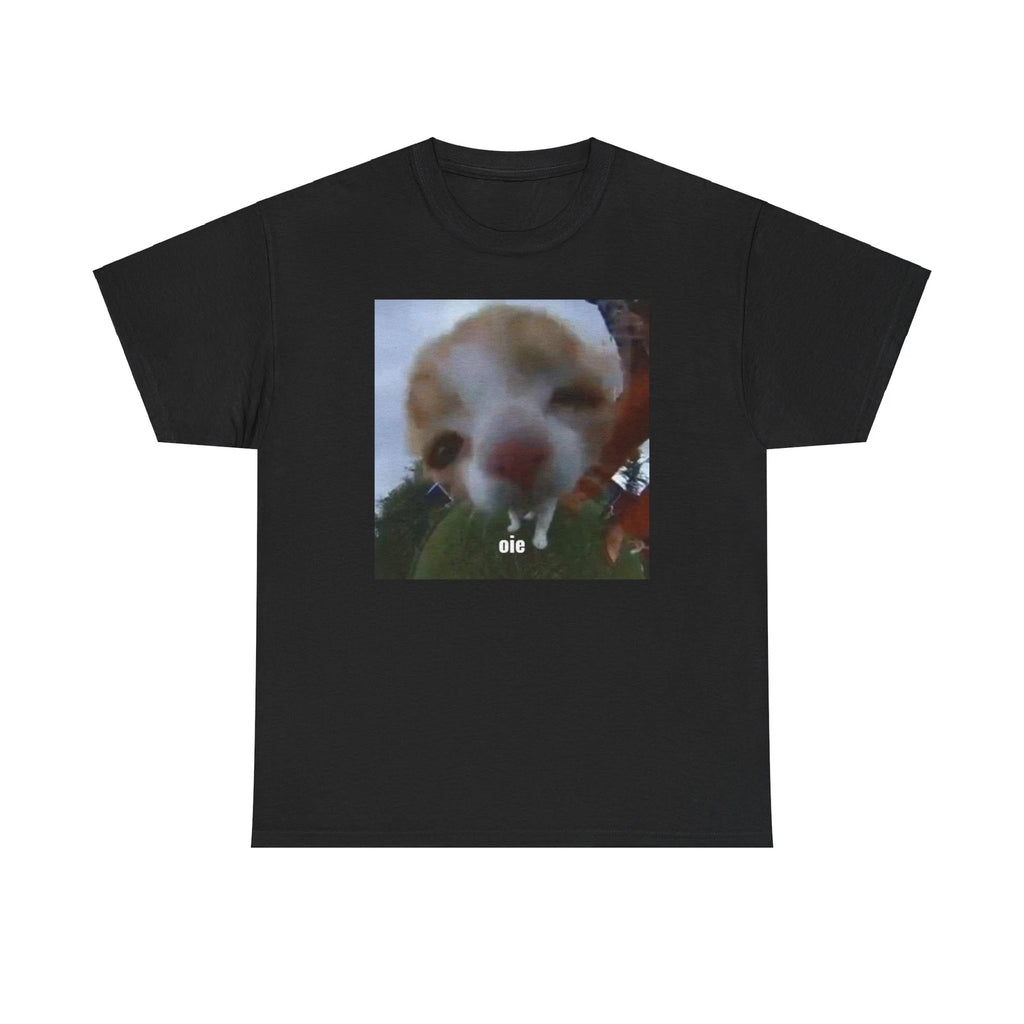 Oie Blurry Cat Unisex Male or Female Cotton Tee Funny Shirt, Parody, Gift, Meme