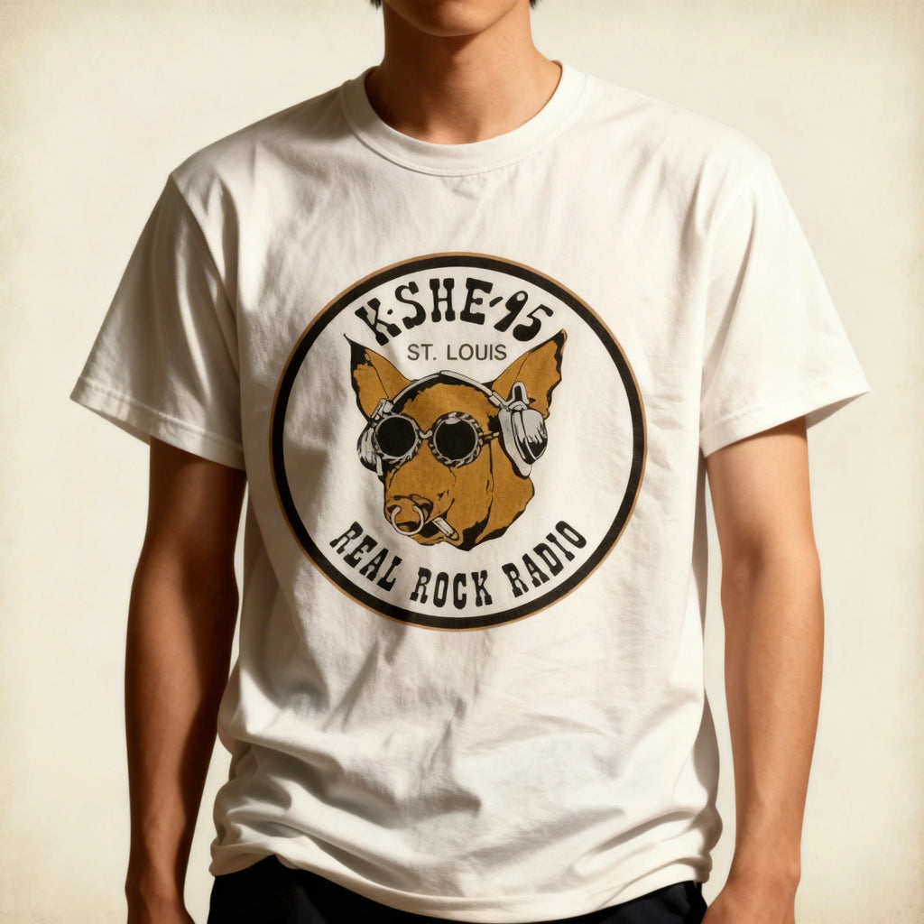 KSHE 95 Real Rock Radio ST.Louis KSD-TV Sweetmeat Ahead Rings Out T Shirt