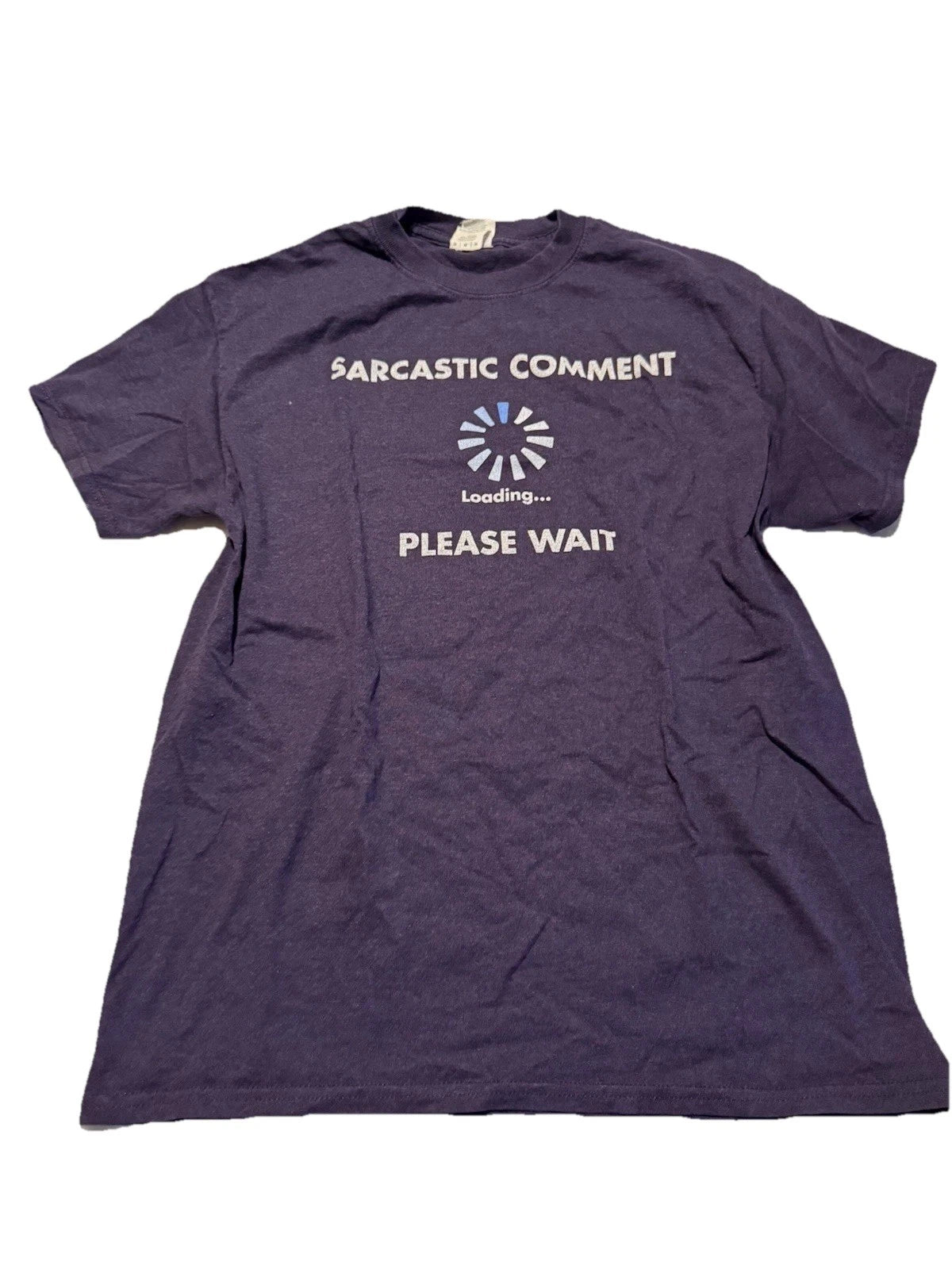Vintage Graphic Cotton T Shirt With Phrase “sarcastic Comment Loading” Size M