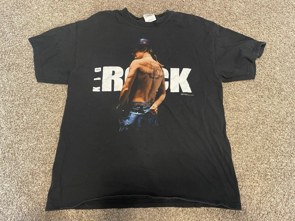 Vintage Hanes Y2K Kid Rock Self Titled Album Black Large Tour Shirt 2004