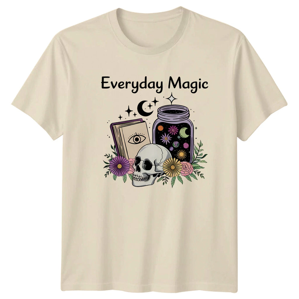 Everyday Magic Boho Skull Book Celestial T-Shirt