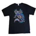 Axolotl Colorful Print Y2K Mexico 100% Cotton Black T-Shirt Size Men M