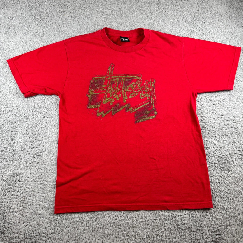 Stussy Men's T-shirt Red Small Y2K Vintage Skater