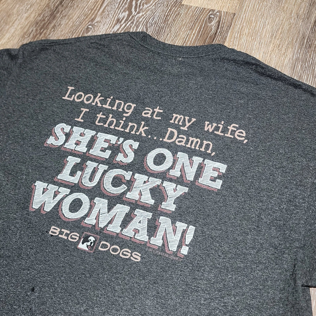 Y2K Big Dogs Shirt Adult Size Extra Large Gray Funny Wife Humor Dog 2016