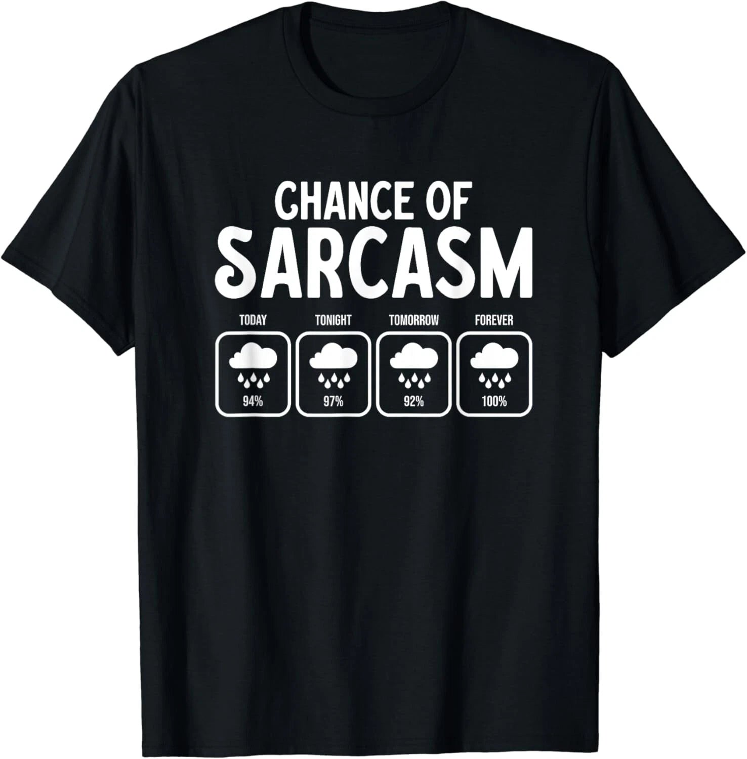 Funny Chance Of Sarcasm Weather Forecast Sarcastic Humor Gift Unisex T-Shirt
