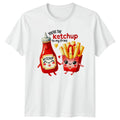Ketchup Fries Kawaii Food Mens T-Shirt Womens Tee Graphic Unisex Top