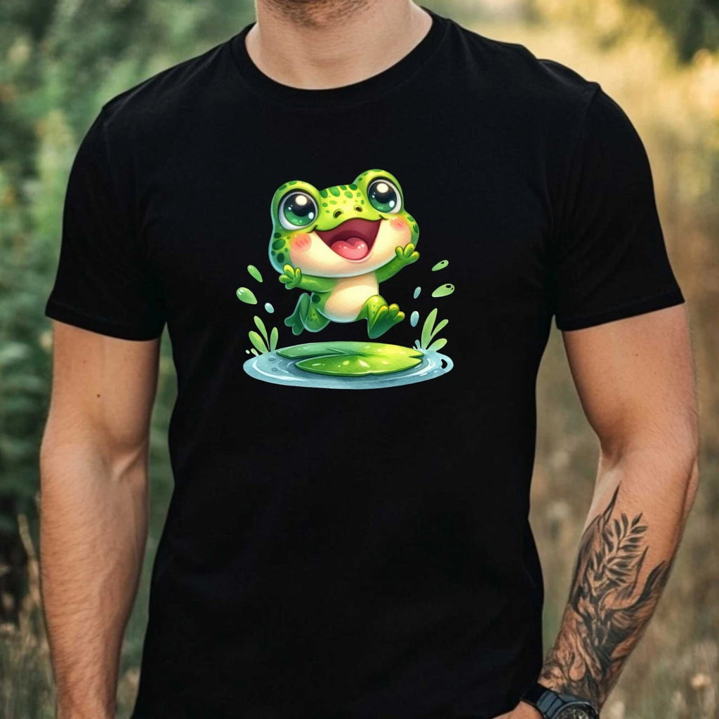 Mens Funny Frog Motif Cotton T-Shirt Size XS to 5XL