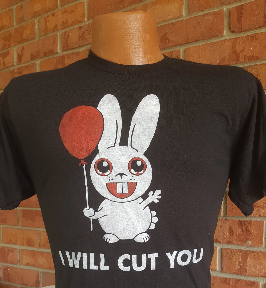 I Will Cut You Bunny T-Shirt  65% poly / 35% cotton Unisex Funny