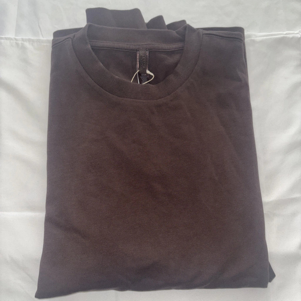 Skims Heavy Cotton Jersey Oversized Long Sleeve T Shirt Espresso