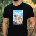 Mens Acropolis Motif Cotton T-Shirt Size XS to 5XL