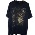 Vintage Y2K Rock Chang Skulls Flames Double Sided Biker Tee XL