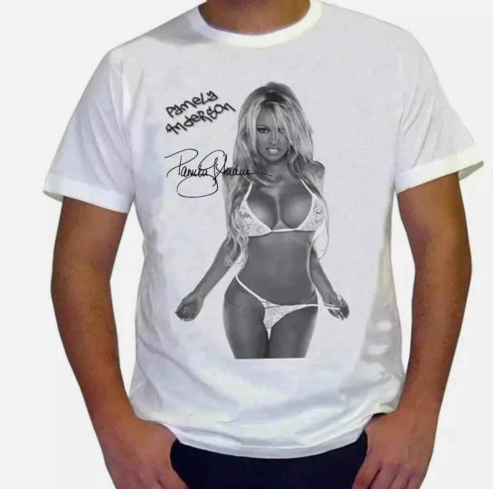 PAMELA ANDERSON Signed WHITE Unisex T Shirt