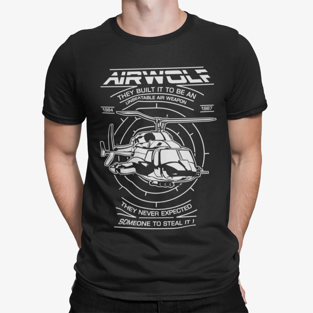 homage 80s 90s stag do tv show film movie t shirt for airwolf fans