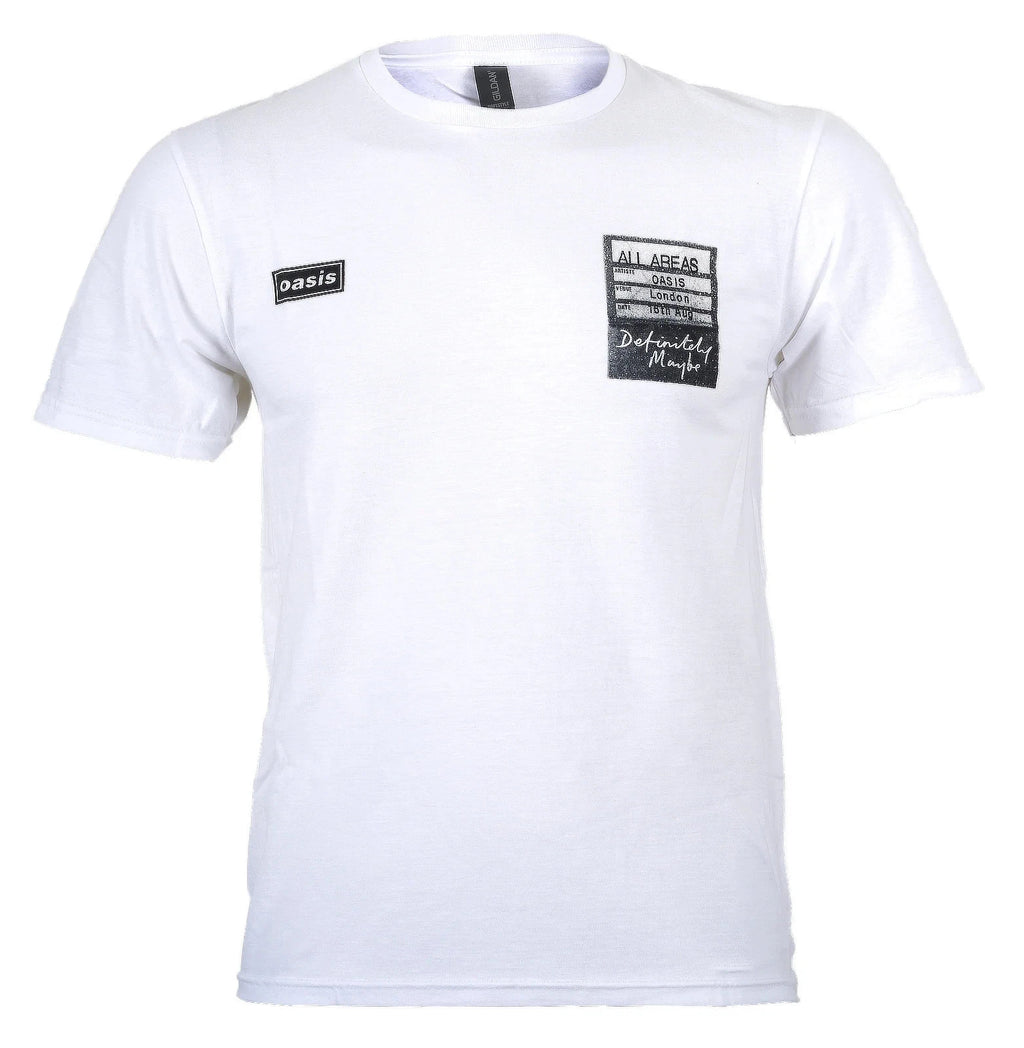 Official Oasis T Shirt Definitely Maybe AAA Setlist New White S M L XL XXL