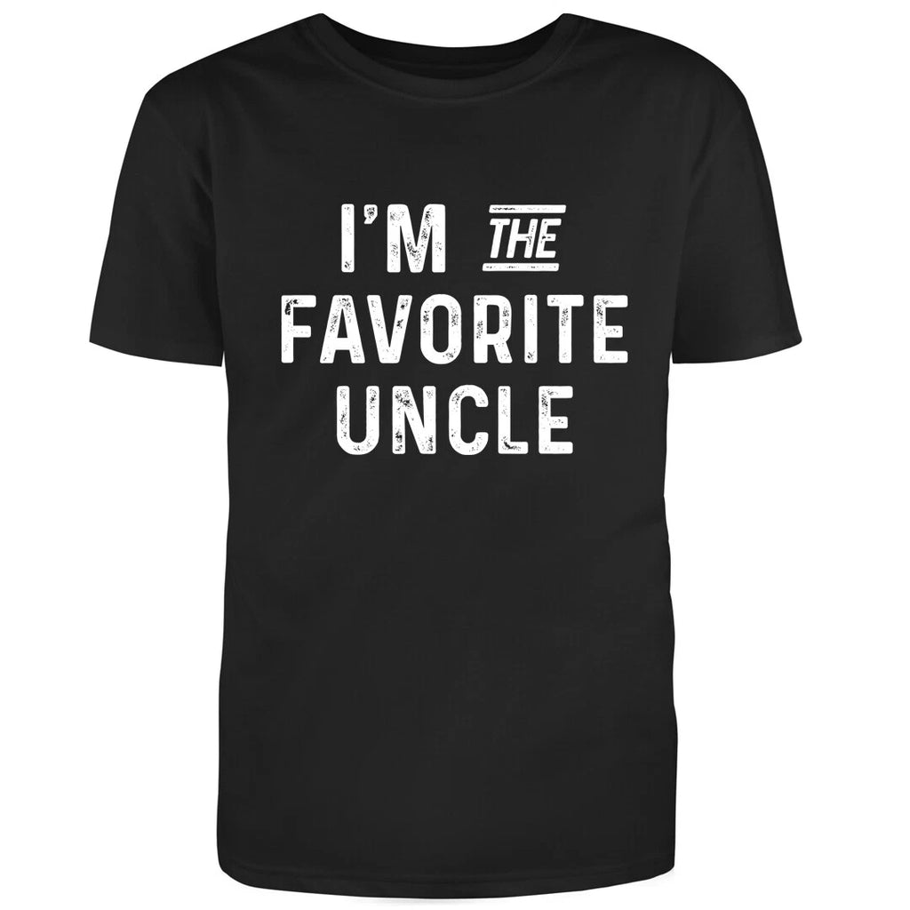 Men's Black Half Sleeves Cotton Im The Favorite Uncle Graphic Humor Funny TShirt