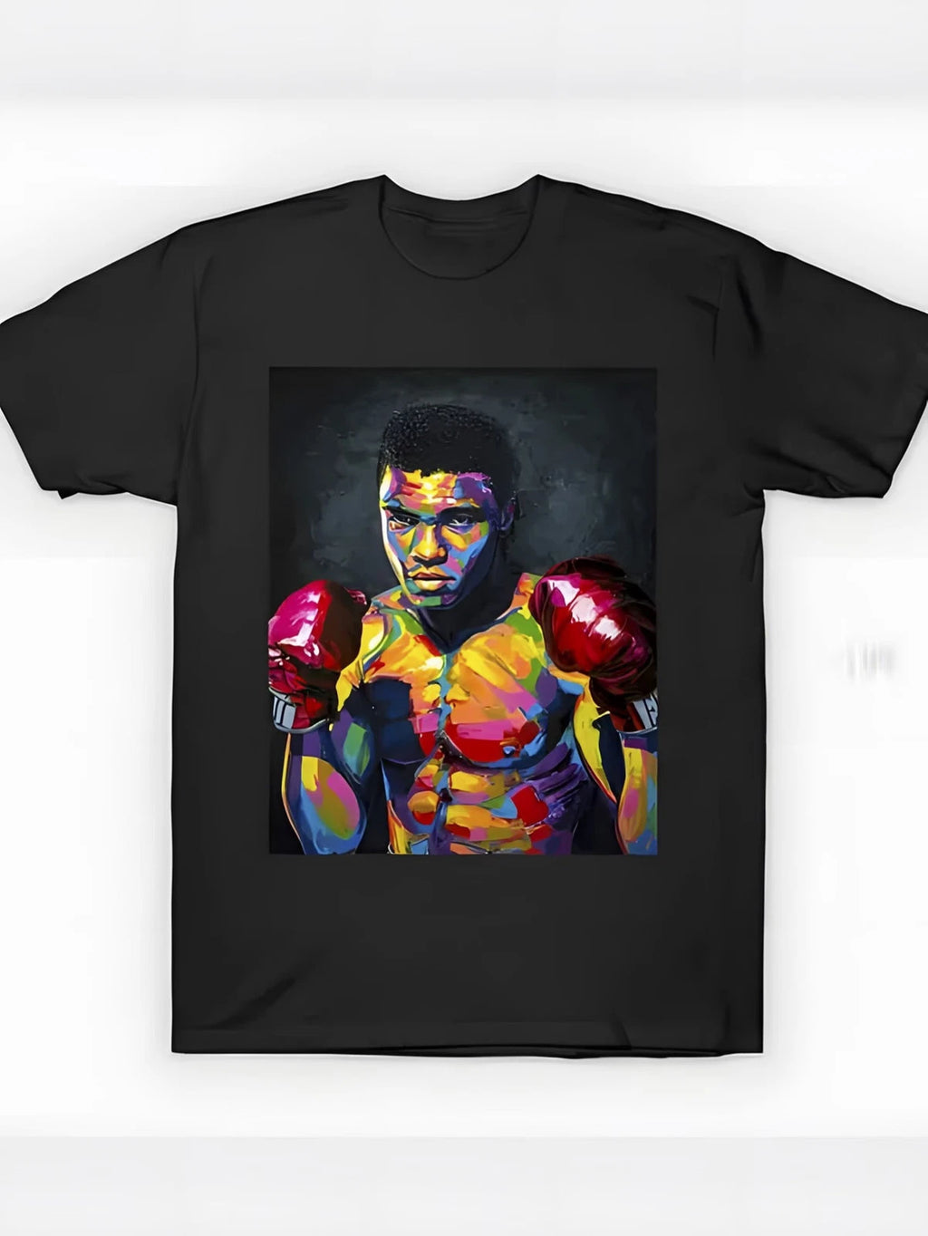 Vibrant Pop-Art Boxer Graphic Plus Size T-Shirt - Bold and Colorful Illustration