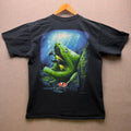 Vtg Y2K Scuba Eel Cave Dive T Shirt Mens L Black Amphibious Outdoors Beach Swim