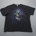 Y2K Shirt Mens XXXL Skull Graphic Print Black Grunge Gothic MEGA Reaper Tee VTG