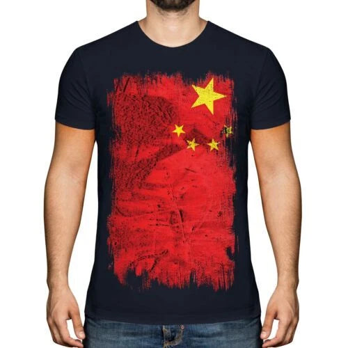 CHINA GRUNGE FLAG MENS T-SHIRT TEE TOP ZH?NGGUÓ PEOPLES REPUBLIC CHINESE SHIRT