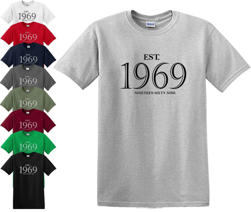 EST. Established 1969 T-Shirt 50th Birthday Funny Present Father Day Gift Top