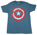 Captain America Adult New T-Shirt - Distressed Shield Logo Pic