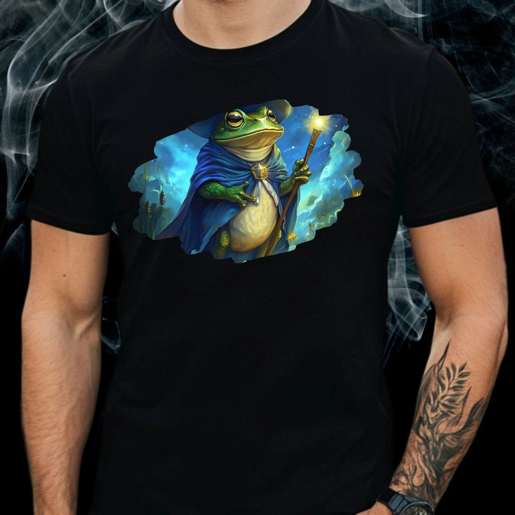 Mens Magic Frog Motif Cotton T-Shirt Size XS to 5XL