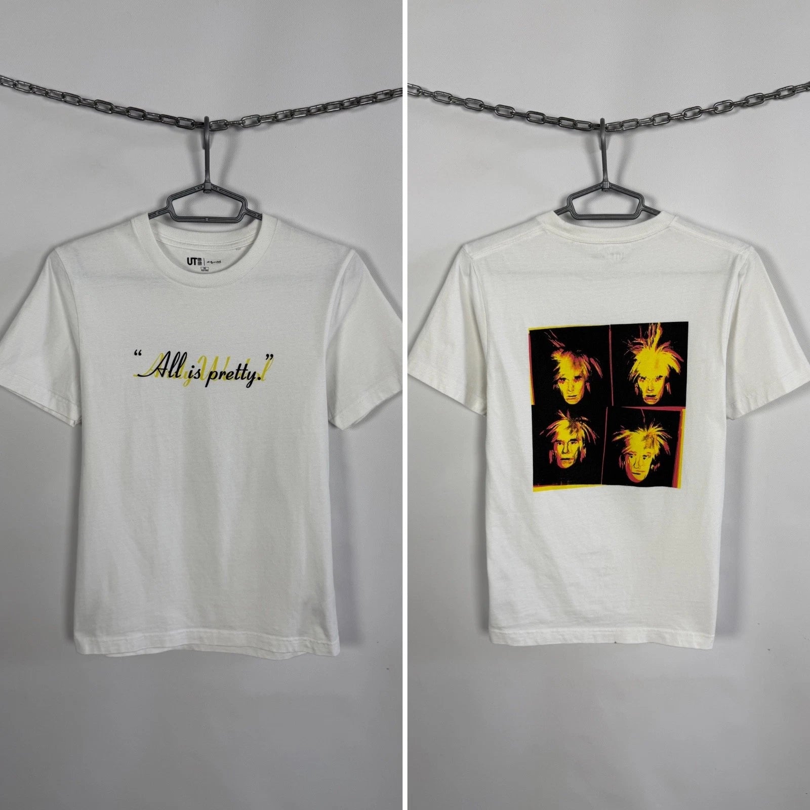 Men’s Uniqlo UT x Andy Warhol Graphic T-Shirt Pop Art Print White Size XS