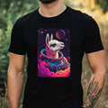 Mens Llama Astronaut Print Cotton T-Shirt Size XS to 5XL