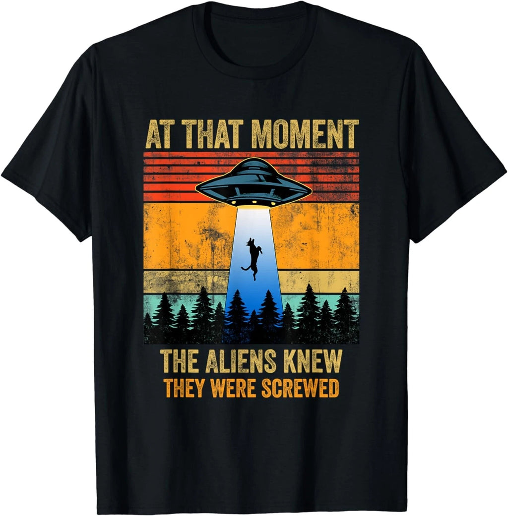 Funny Alien Abduction Malinois Dutch Shepherd UFO UAP Dog T-Shirt
