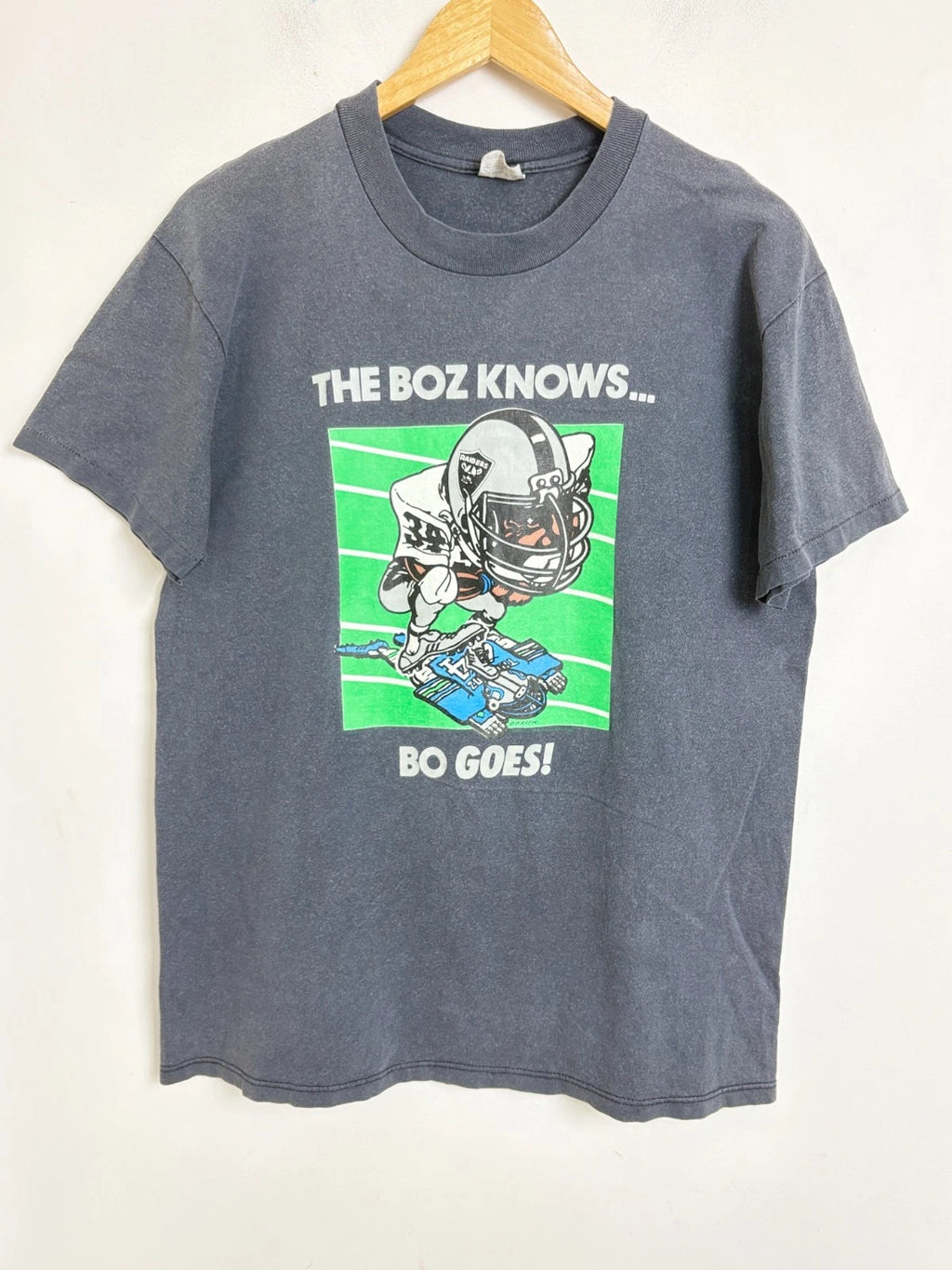Vintage Bo Jackson Raiders Cartoon Graphic Tee  Made in USA