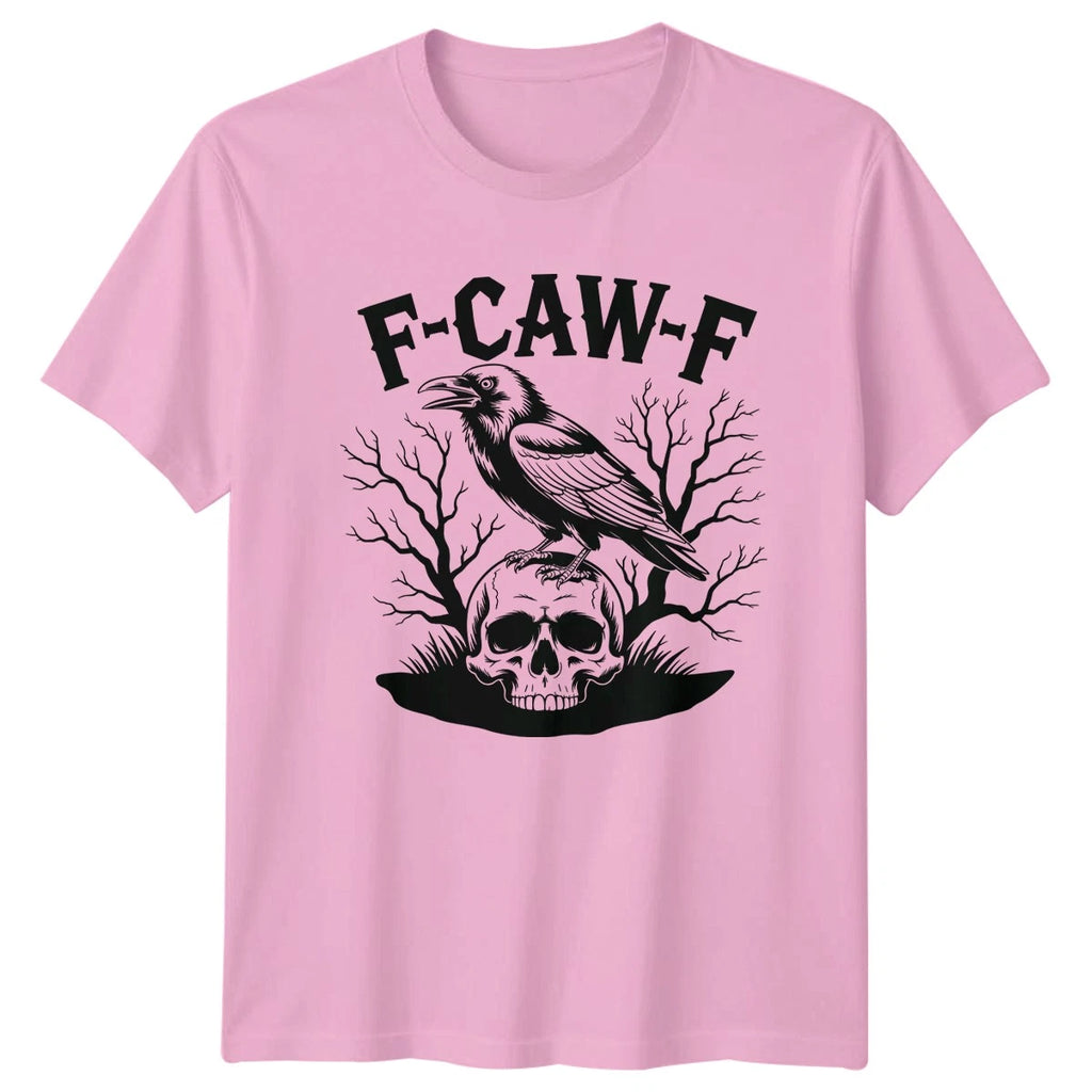 F-Caw-F Raven Skull Gothic Mens T-Shirt Womens Tee Graphic Unisex Top
