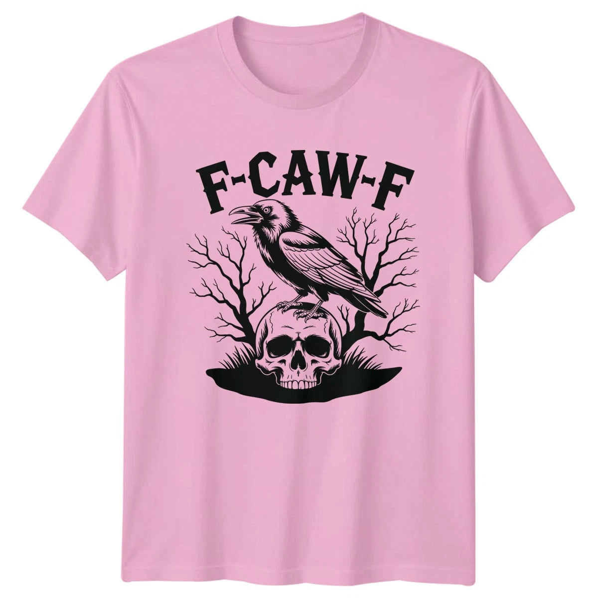 F-Caw-F Raven Skull Gothic Mens T-Shirt Womens Tee Graphic Unisex Top