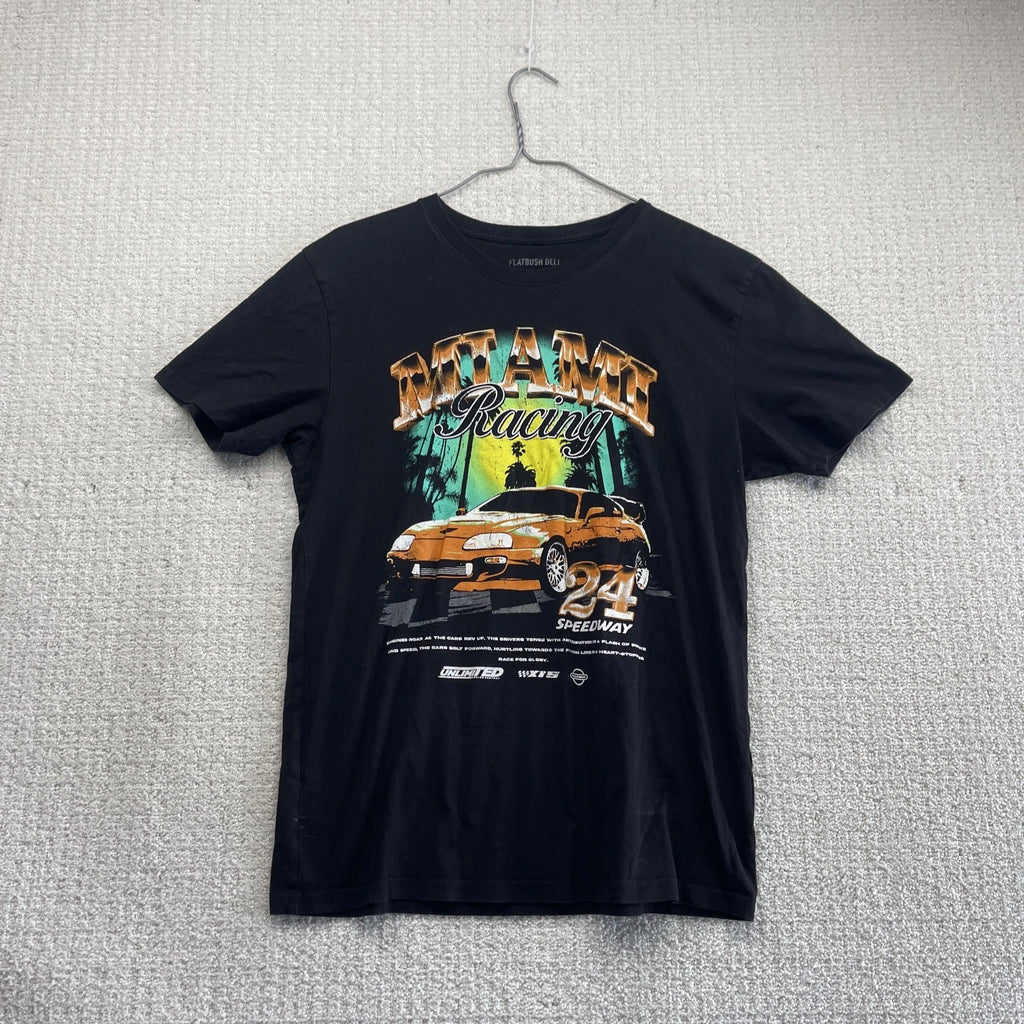 Y2K Flatbush Deli Shirt Mens M Black Miami Racing 24 Speedway Supra Graphic
