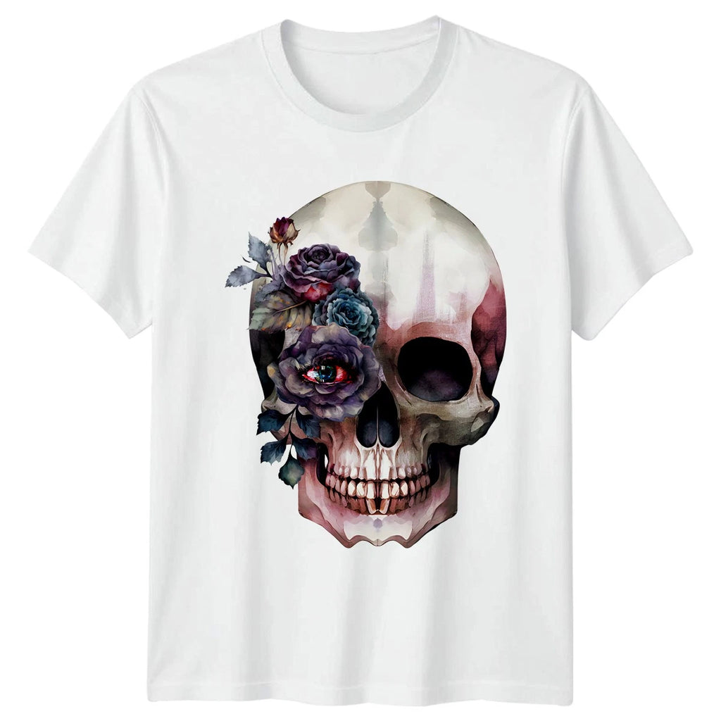 Ethereal Floral Skull With Eye T-Shirt Dark Academia Goth For Him And Her