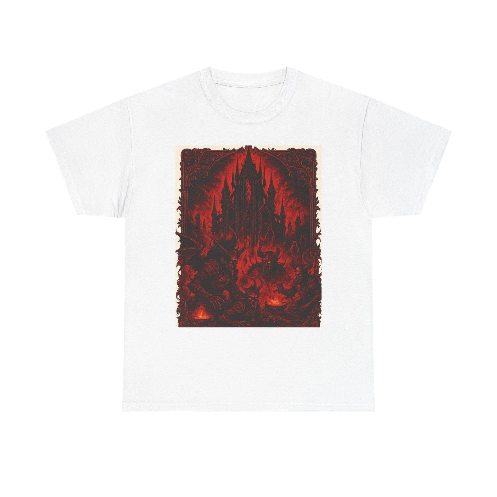 Hellscape Castle T-Shirt | Gothic Horror Demon Artwork